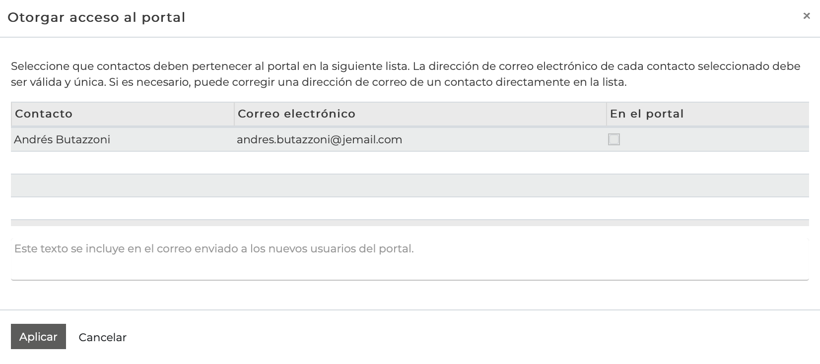 Imagen 3: Verificación de datos del contacto 